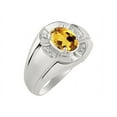 thumbnail image 4 of RYLOS 14K White Gold Ring 8X6MM Oval Gemstone & Diamond Unisex Rings Citrine November Birthstone Ring Size 10, 4 of 6