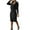 Black, variant on DeHolifer Dresses for Women Turtleneck Knitted Solid Color Thick Lapel Pullover Sweater Set Midi Dress Gold XL