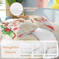 thumbnail image 2 of Merry Christmas Comforter Set Queen Size, Red Santa Claus Leaf Winter Snowflake Linen Soft Bedding Set for Man Woman, 4 Pieces Duvet Cover Set with Fitted Sheet, 2 Pillowcases, 2 of 9
