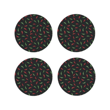 

Leather Coasters Set of 4 - bell Pepper red Lightweight Non-Slip Drink Coasters for Desk Anti-Scalding Desk Cup Coasters for Office Table Decor Round Shape