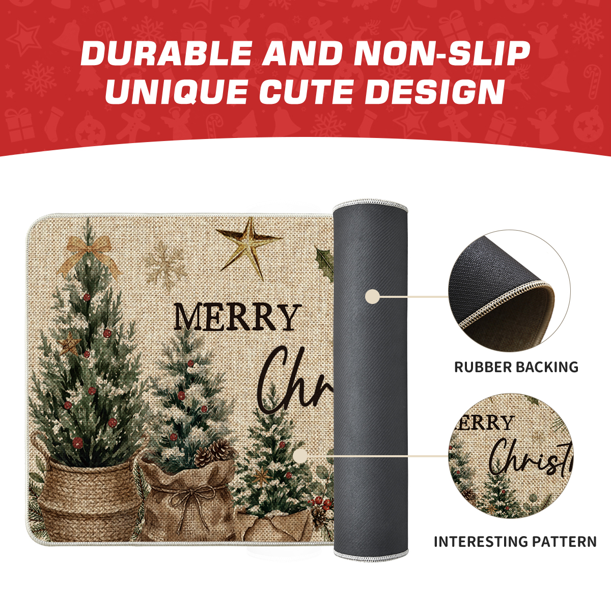 Sm:)e Pine Tree Pinecone Christmas Doormat, 17x29 Inch photo 6