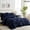 Navy, variant on YEPCLUB Pink Full Size Pintuck 7-Piece Comforter Set, Pinch Pleat Bed in a Bag, All Season Down Alternative Bedding Set with Comforter, Sheets, Pillowcases & Shams