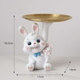 thumbnail image 4 of yuksok Resin Rabbit Storage Tray Statue Sculpture for Entrance Decor Parent Child Parent-child rabbit, 4 of 5