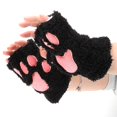 thumbnail image 2 of 2 Pairs Women Gloves Winter Warm Half Finger Gloves Teen Girls Lovely Gloves, 2 of 3