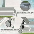 thumbnail image 6 of Lounge Chair Outdoor Set of 2, Outdoor Chaise Lounge Chairs with Side Table & Adjustable Headrest, Outdoor Lounge Chair with 5 Adjustable Position, Patio Chaise Lounge Chair for Beach, Yard, Pool,Grey, 6 of 6