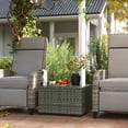 thumbnail image 2 of Outsunny 24.4" Patio Wicker Coffee Table, PE Rattan Side Tables Light Grey, 2 of 10