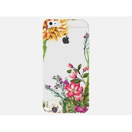 - Colorful Multiple Flower Floral Design Stylish Clear Phone Case - For Apple iPhone 6 Phone Back Cover