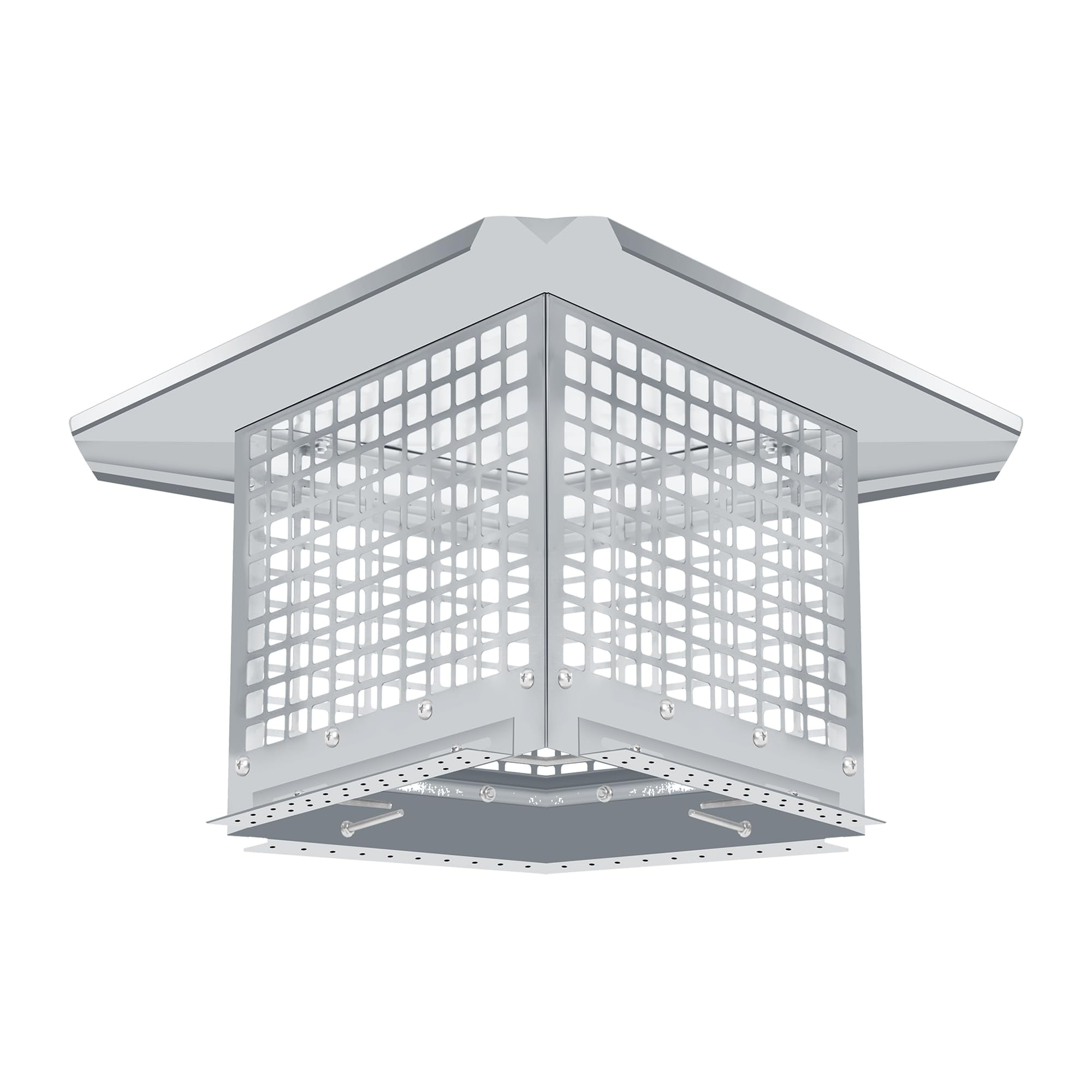 BouPower 8 in x 8 in 304 Stainless Steel Chimney Cap, Adjustable Chimney Vent Cover with Screen, Weatherproof Fireplace Chimney Cap for Outside, Fits 6"-8" Clay Flue Tile