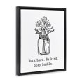 thumbnail image 2 of Stupell Industries Shabby Chic Stay Humble Casual Floral Line Doodle Bouquet Black Floating Frame Canvas Art, 17 x 21, by Lettered and Lined, 2 of 7