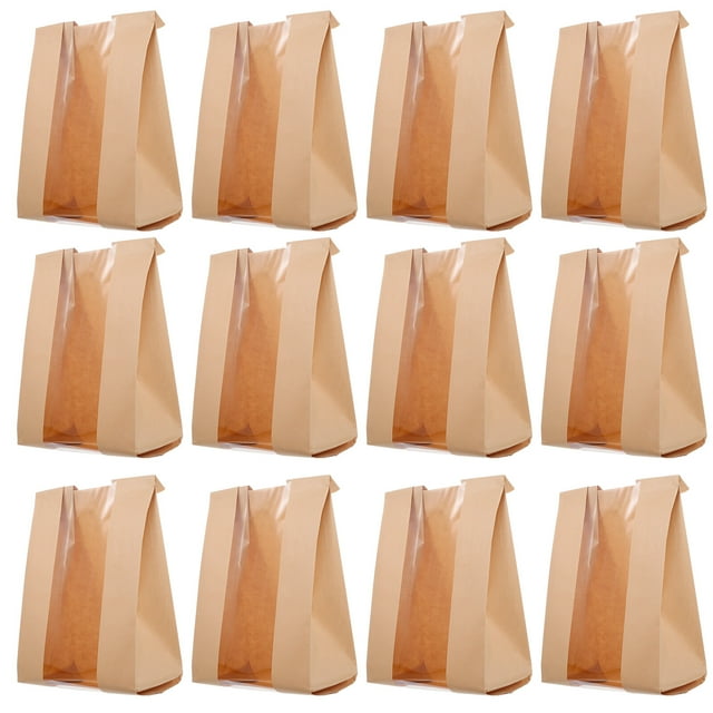 50pcs Kraft Paper Bags Bake Bread Bags Toast Storage Pouches Bread Wrapping Bags