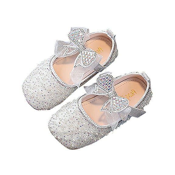 VMESZQFG Ankle Boots for Girls Rain Boots Toddler Girl Performance Dance Shoes for Girls Childrens Shoes Pearl Rhinestones Shining Kids Shoes Snow Boots Toddler Girls Silver