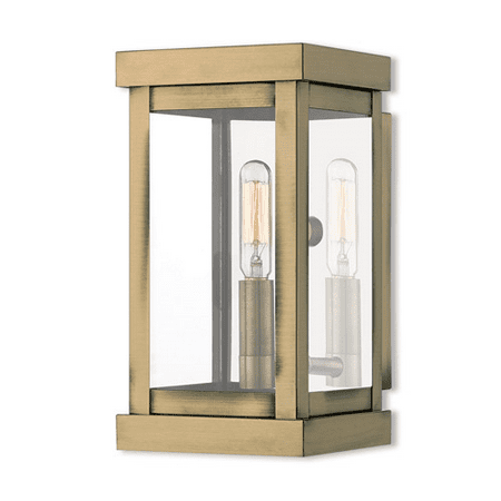 

Wall Sconces 1 Light With Antique Brass Clear Candelabra Base 9 inch 60 Watts - World of Crystal