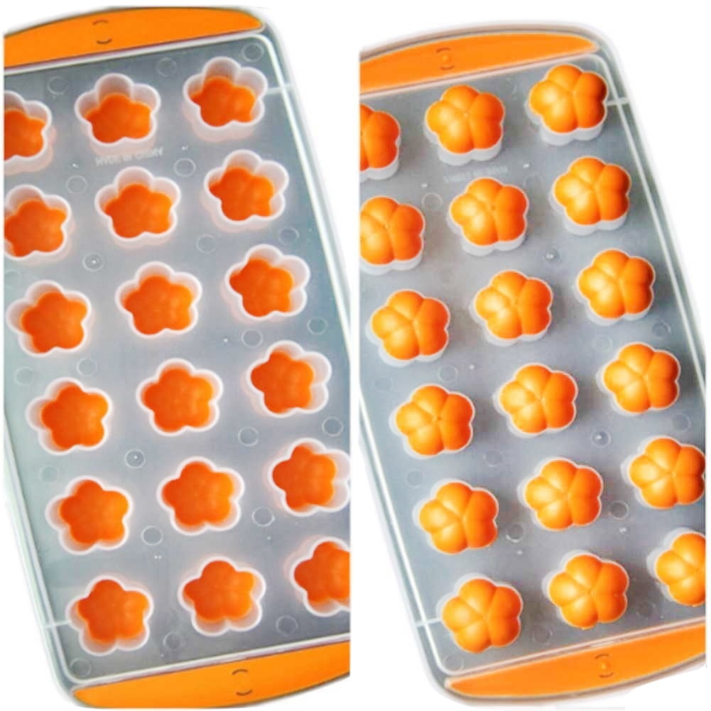 Ice Cube Tray for Freezer 2 * 32 Ice Trays Molds with Bin and Press Lid  Fea