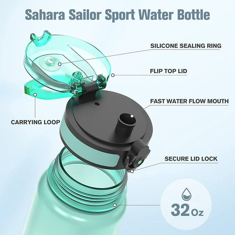  Sahara Sailor Water Bottles, 32oz Motivational Sports