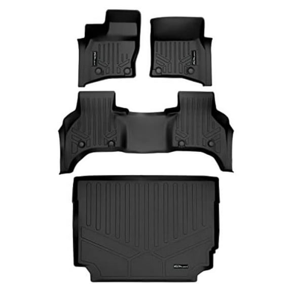 SMARTLINER All Weather Custom Fit 2 Row Floor Mats & Cargo Liner Behind the 2nd Row Set Compatible With 2020-2022 Range Rover Defender 110 (Only Fits Models Without 3rd Row Seating)