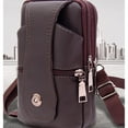 thumbnail image 5 of 3 Layers Men Leather Belt Bag Multifunctional Fashionable Comfortable Hand Feel Male Phone Waist Storage Bag Dark Coffee Color Free Size, 5 of 8