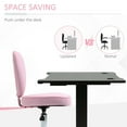 thumbnail image 4 of Resenkos Heart Love Shaped Back Design Office Chair With Adjustable Height, 360-Degree Rotating Wheels, Assembly Required, Linen, Pink, 4 of 8