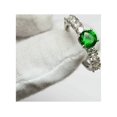 thumbnail image 3 of 925 Sterling Silver Natural Certified 2 Ct Emerald Solitaire Ring For Beloved, 3 of 5