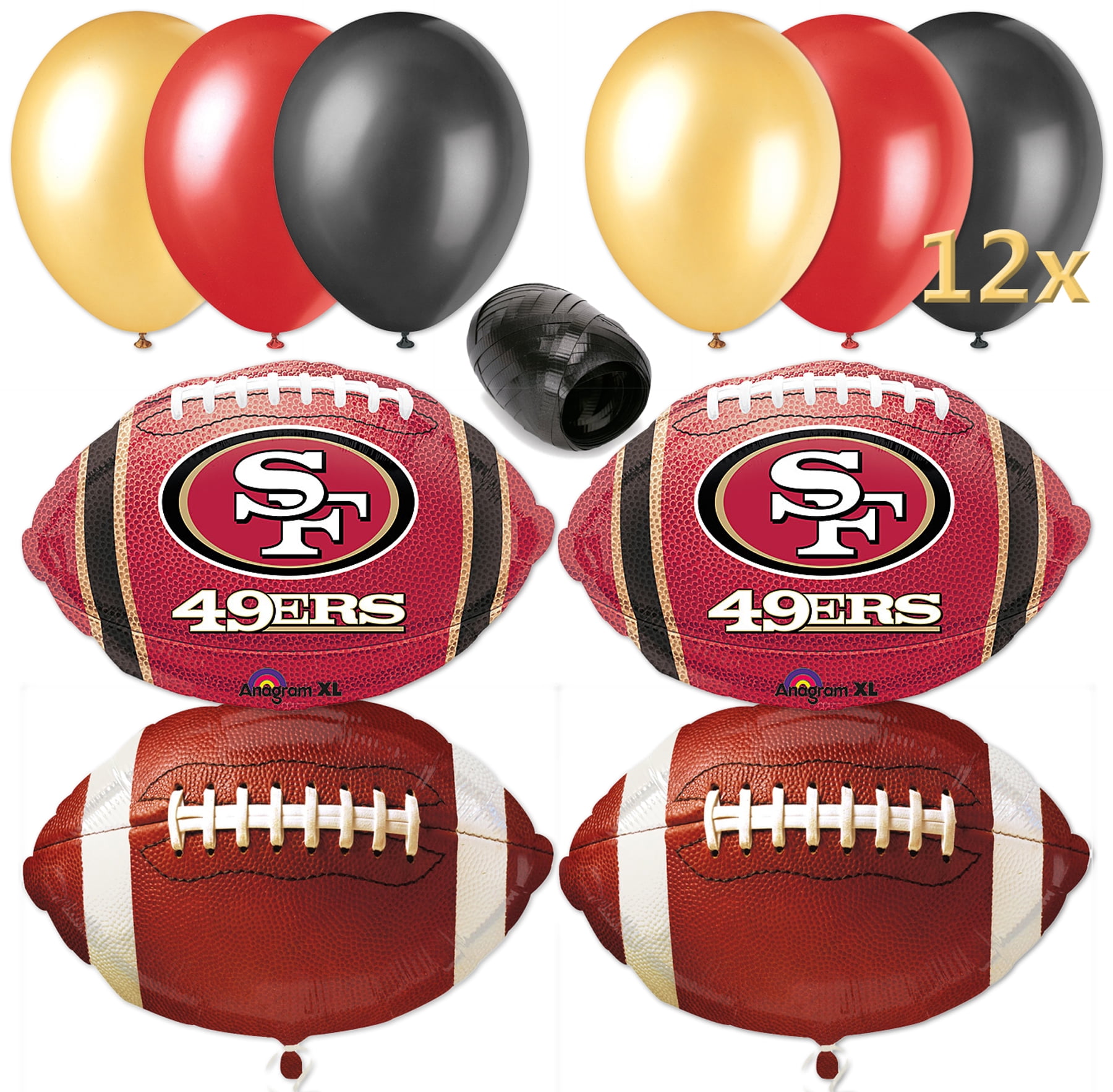 Buy San Francisco 49ers Football Balloon Decorations Party Pack 17pc Red, G...