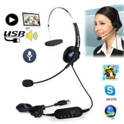 Brand New USB Headset with Microphone Rotatable Adjustable Noise Canceling Earphone Call Center Headset Earphone for PC Laptop