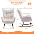 thumbnail image 2 of Rocking Chair Nursery, High Back Teddy Upholstered Glider Rocker, Rocking Accent Chair Nursing Chairs for Living Room Bedroom, Brown, 2 of 6