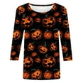 thumbnail image 5 of FDGIU 2025 Women's Plus Size Tunic Tops - Funny Halloween Novelty Shirts, 3/4 Length Sleeve Crew Neck Blouse, Loose Fit Casual Fall Winter Tops, 5 of 5