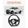 thumbnail image 2 of KFFKFF Steering Wheel for 2021-2024 Ford F150, D-Shaped Flat-Bottom Design with Heating Feature, Carbon Fiber Construction, Leather Grip with Textured Surface, Replacement Accessory for Ford F150, 2 of 9