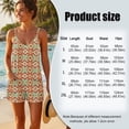 thumbnail image 3 of ZAITUBLES Womens Summer Casual Romper Sleeveless Short Jumpsuits Loose Adjustable Spaghetti Strap Outfit with Front Pockets, Soft Resort Lounge Wear, Aztec Tribal Print, Size S, 3 of 6