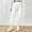 *White, variant on ClodeEU Women's High Waisted Smocked Waist Jogger Pants,Casual Loose Fit Joggers with Elastic Cuffs Beige,Women's Plus L