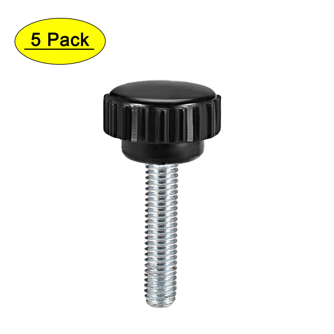 uxcell M5 x 16mm Male Thread Knurled Clamping Knobs Grip Thumb Screw on Type 5 Pcs