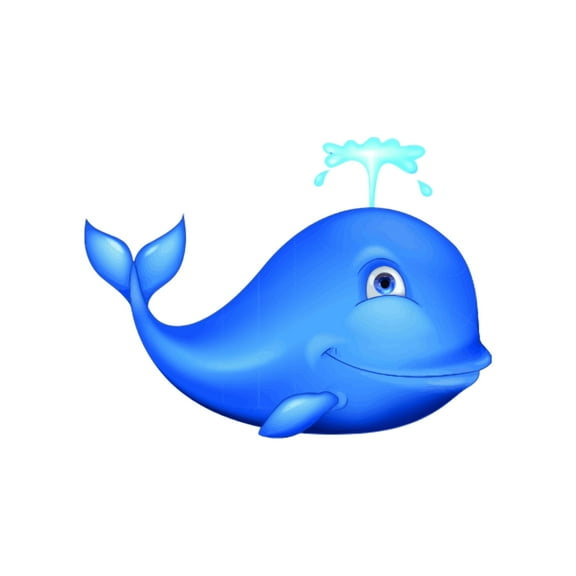 Animal Wall Decals for Care Taker Daycare - Whale Splashing Water Whale DIY & Creativity Boy Girl Bedroom Wall Sticker - Size: 10 In x 7 In
