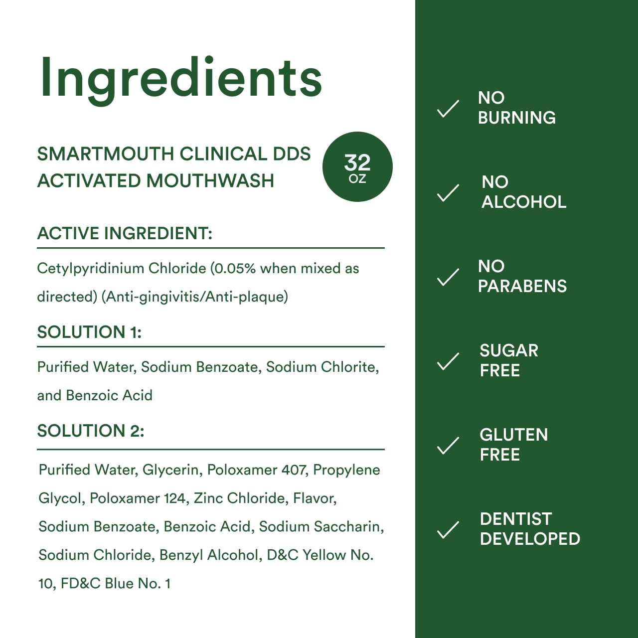 SmartMouth Clinical DDS Activated Oral Rinse 32oz