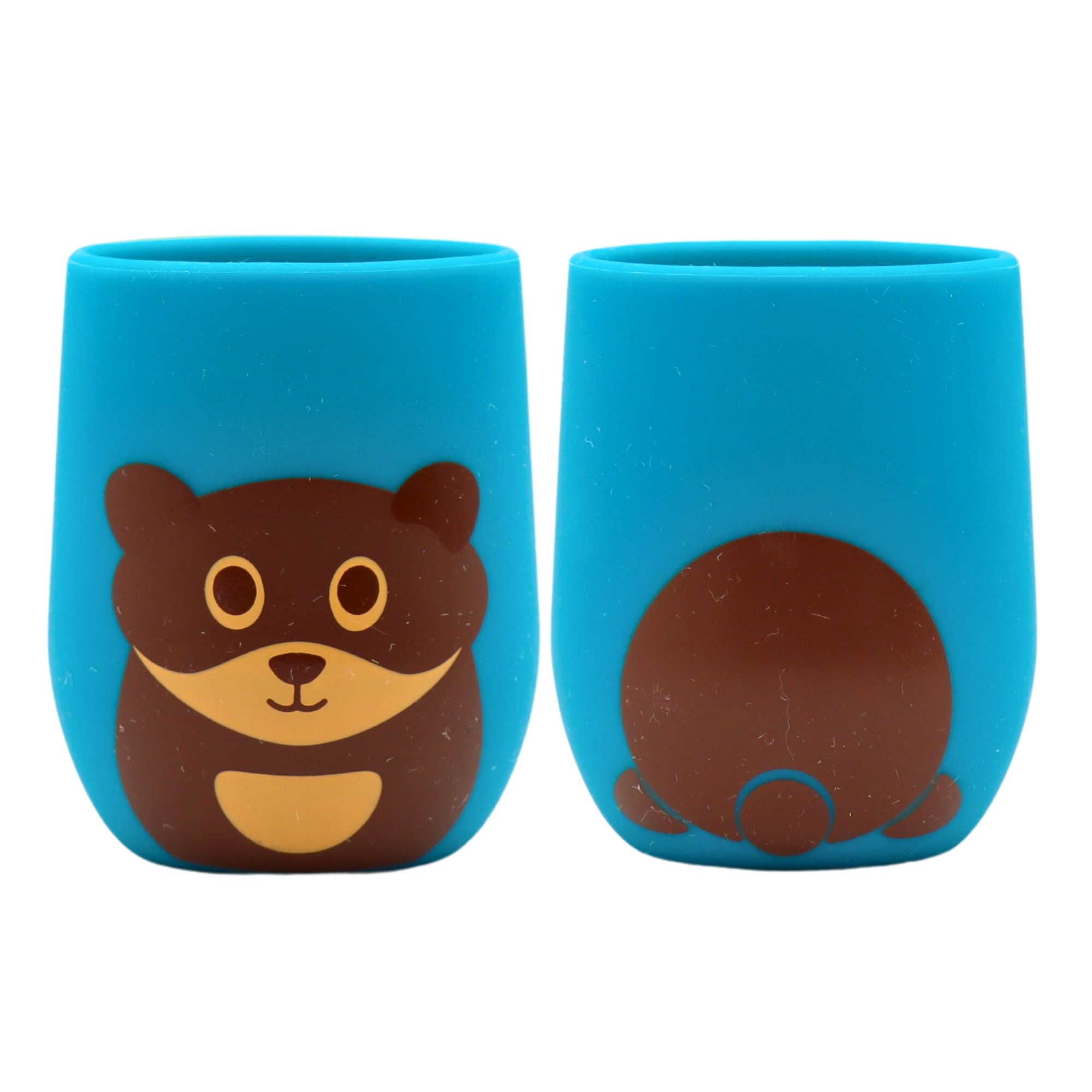 Silly Goose Silicone Training Cup, Cute Bear Design, Open Top Cup for Babies and Toddlers, Easy to Grip for Tiny Hands, Dishwasher Friendly