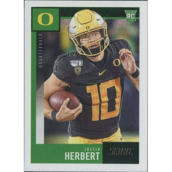 NFL 2020 Score Football Justin Herbert Single Sports Card #362 (Rookie Card)