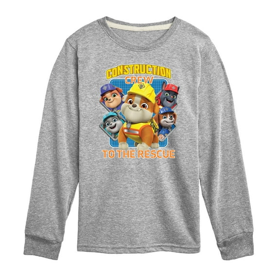 Paw Patrol - Rubble & Crew - Construction Crew to the Rescue - Toddler & Youth Long Sleeve Graphic T-Shirt