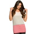 thumbnail image 3 of Fantastic Fawn Womens Color Block Stripe Short Sleeve Round Neck Top (Small, Ivory Red), 3 of 3