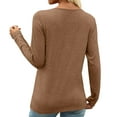 thumbnail image 4 of HongQid Long Sleeve V Neck T Shirts Womens Spring Fall Casual Henley Dressy Tops Cute Work Outfits Clothes, 4 of 8