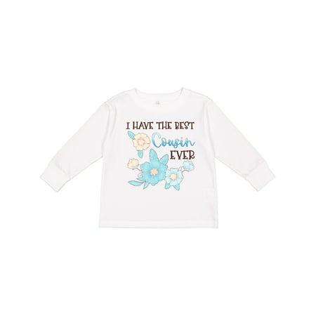 

Inktastic I Have the Best Cousin Ever with Blue Flowers Gift Toddler Boy or Toddler Girl Long Sleeve T-Shirt