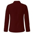 thumbnail image 4 of Jxximdong Blazers for Women, Fashion Business Casual Fall Long Sleeve Notch Cardigans Slim Fit Work Cropped Suit Jackets, Women's Coats Red, 4 of 7