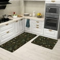 thumbnail image 5 of Vintage Green Botanical Kitchen Rugs Sets of 2 Non Slip Washable, Fern and Leaves Kitchen Mats for Floor 2 Piece Home Decor, 5 of 6