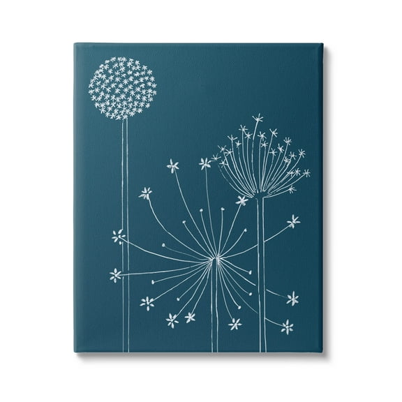 Stupell Industries Dandelion Wildflower Botanical Outlines Graphic Art Gallery Wrapped Canvas Print Wall Art, Design by Alicia Longley