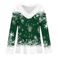thumbnail image 4 of Birdeem Joyeux Noël Blouse Décontractée à Manches Longues Col en V pour Femmes, 4 of 12