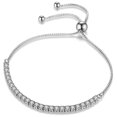 thumbnail image 1 of Pulseras de tenis plateadas para mujer, pulsera para mujer Pulsera de oro Pulsera de cristal ajustable con circonitas, regalos para Navidad, 1 of 4