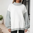 thumbnail image 3 of Women's Neck Sweatshirts,Oversized Turtleneck Long Sleeve Pullover Tops Fall Trendy Soft Sweatshirt Sweatshirts for Women Casual Daily Wear, 3 of 5