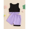 thumbnail image 6 of Suagox Little Girls Activewear Outfits Contrast Colors Tank Tops and Elastic Shorts Set Fashion Cute Clothes for 12-24 Months and 2-5 Years Old Girls, 6 of 10