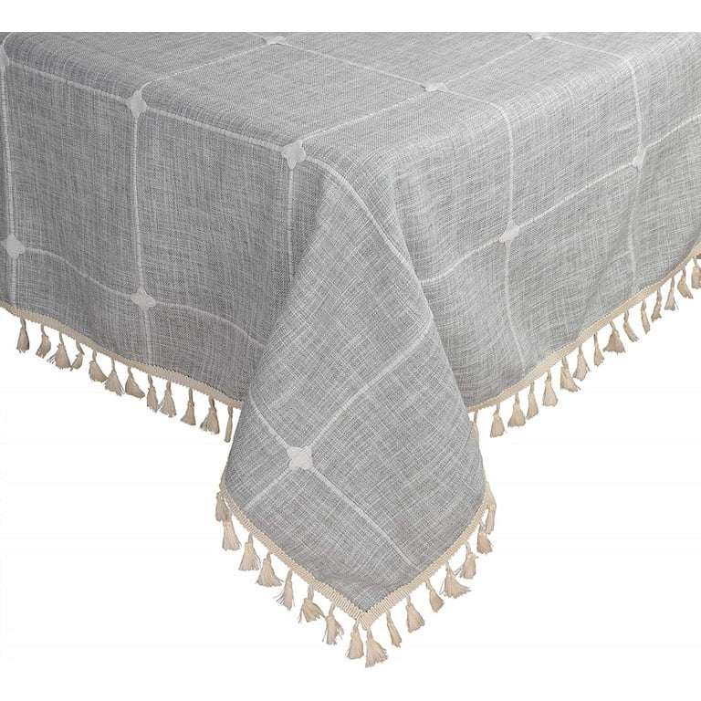  ZYBW Simple Modern Cotton Tassel Checkered Tablecloths