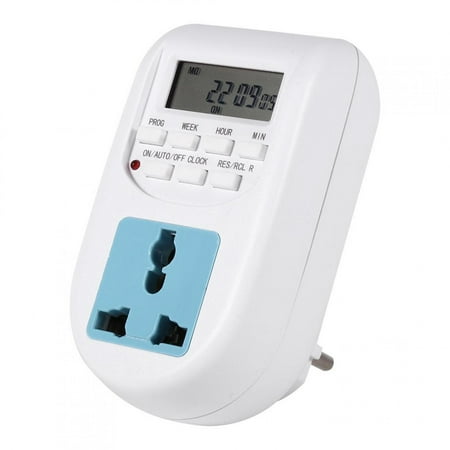

Tebru 220V Multi-functional LCD Digital Timer Socket Timing Outlet Switch EU Plug Timer Timer Socket