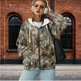 thumbnail image 4 of Garronmavis Camo Leaves Long Sleeve Hoodies for Women Lightweight Warm Full Zip Up Sweatshirts for Women Comfortable Versatile Oversized Long Sleeve Winter Clothing Outfits, 4 of 7