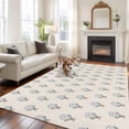 thumbnail image 2 of Bohemia Area Rugs 5'x7', Washable Small Throw Rugs for Laundry Room Playroom, Modern Abstarct Floral Flowers Boho Beige Indoor Outdoor Rug Non-Slip Low Pile Carpet Runner Reversible Floor Mats, 2 of 8
