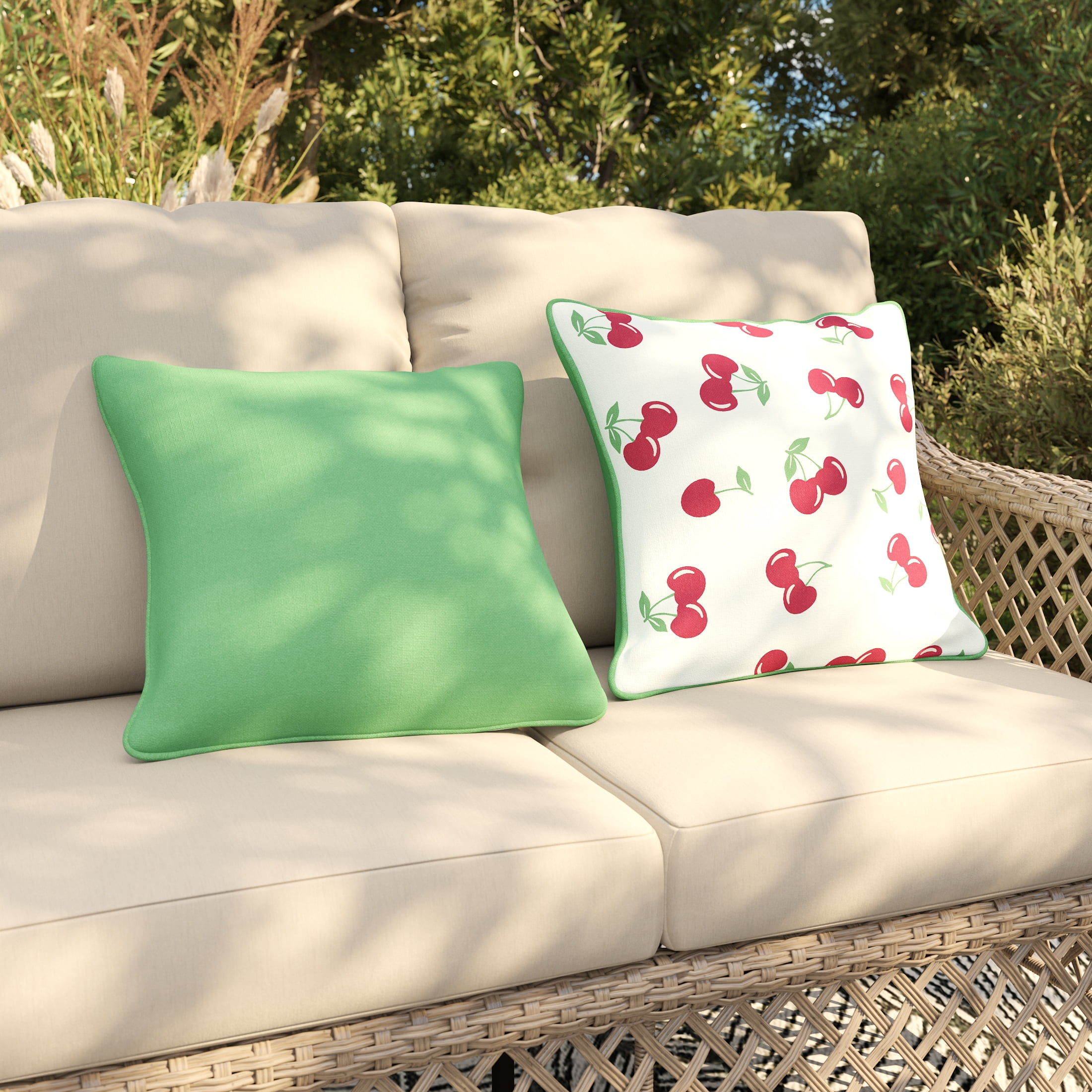 HOMETRENDS 16" x 16" Cherry Outdoor Toss Cushion, Fade Resistant